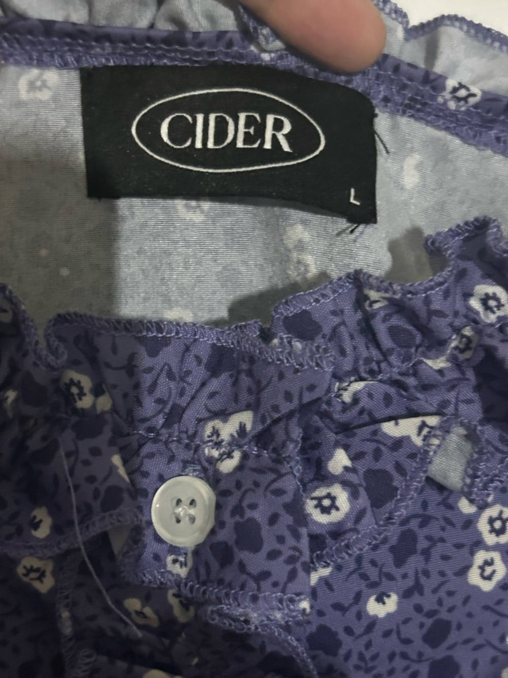 Purple Floral Ruffle Strap Button-Front Sundress - Picture 5 of 6